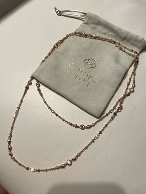 Kendra Scott Rose Gold Long Station Necklace